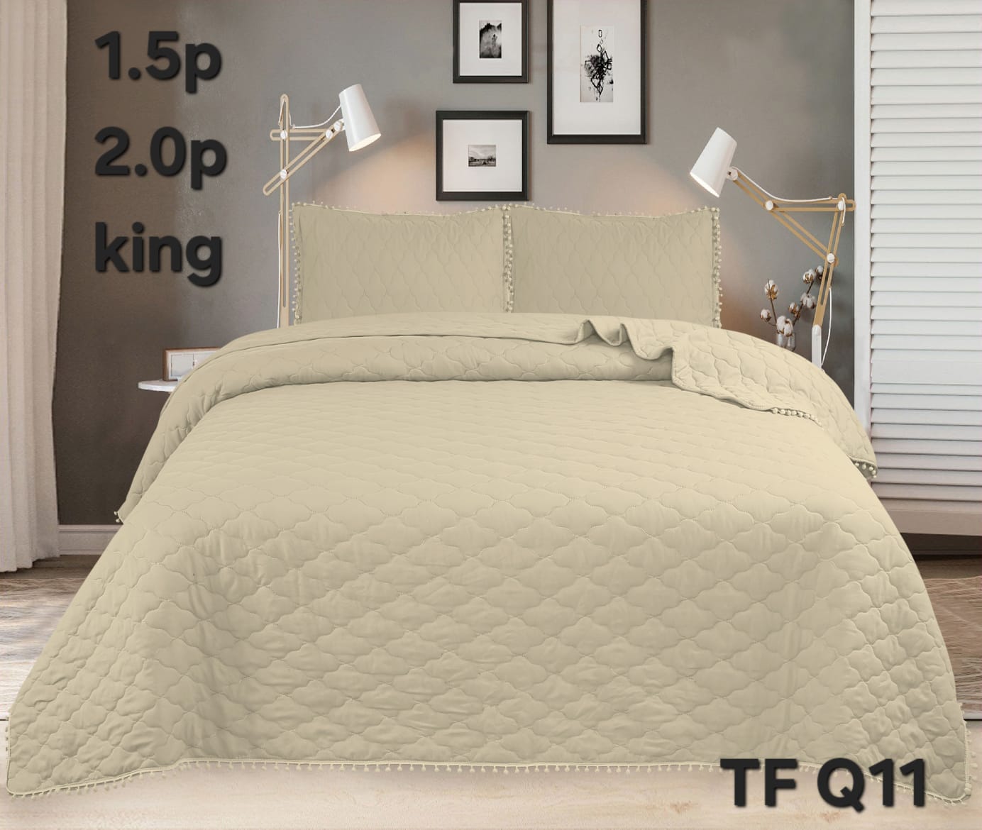 CUBRECAMA POMPONES VERANO